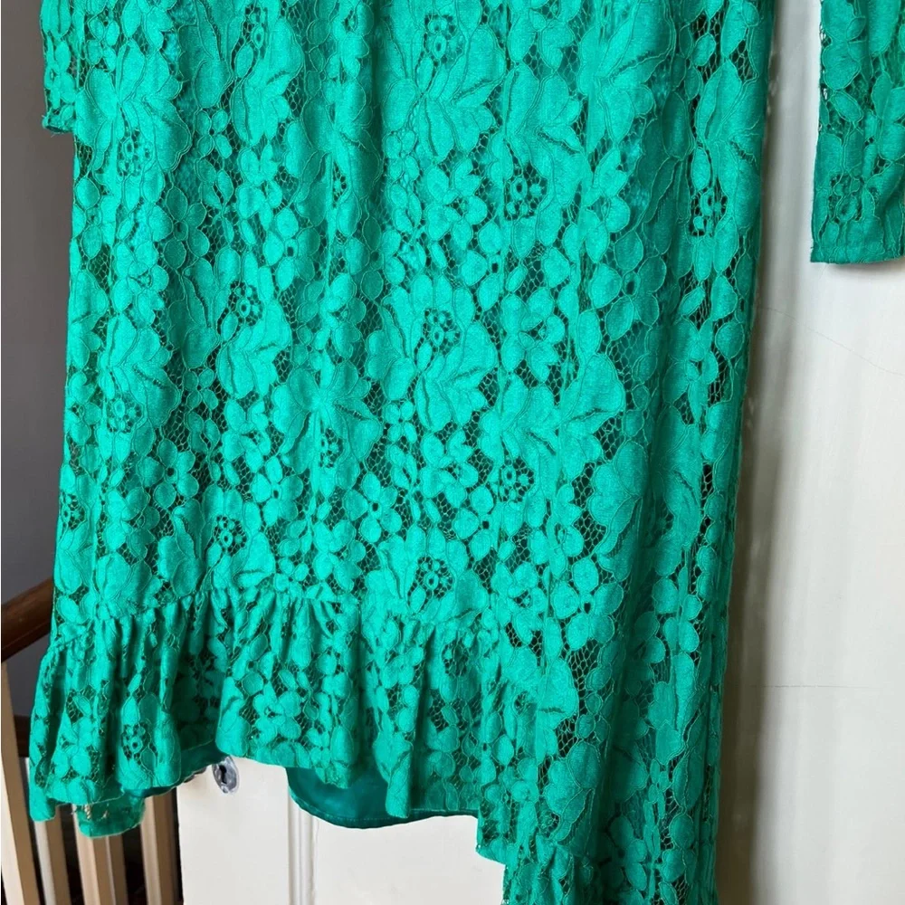 ASOS Green Lace Maternity Swing Dress - Picture 4 of 8